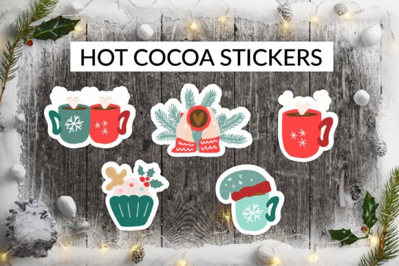 A Designer's Take on Hot Cocoa Stickers: Festive Graphics