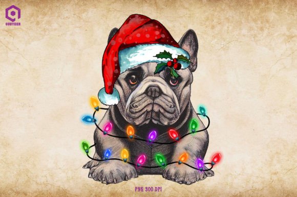 A Festive Frenchie Graphic for Crafty Holiday Magic