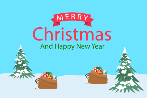 A Festive Graphic for Crafting Merry Christmas & New Year Designs