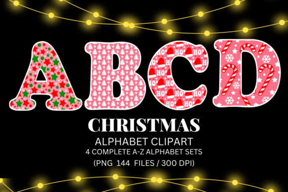 A Pink Christmas Alphabet for Branding & Product Graphics