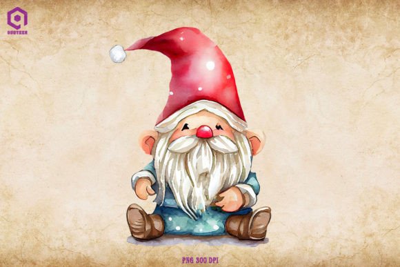 Christmas Gnome Sitting Graphics for Cozy Illustrations