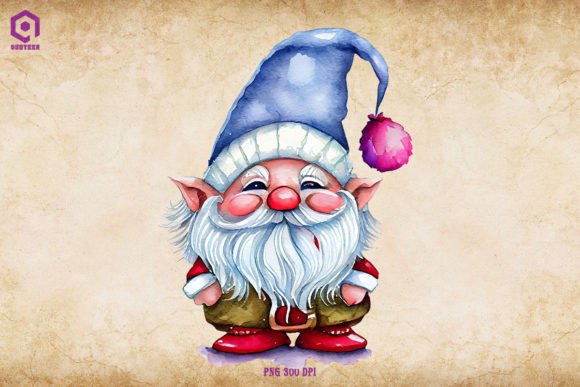 Christmas Gnome Standing: A Cozy Graphic for Branding