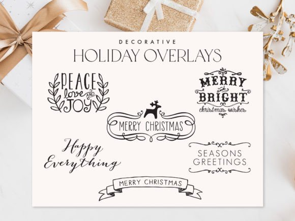 Christmas Holiday Overlays for Graphics and Illustrations