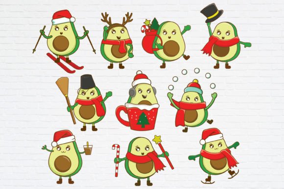 Crafting with Cute Avocado Christmas Graphics