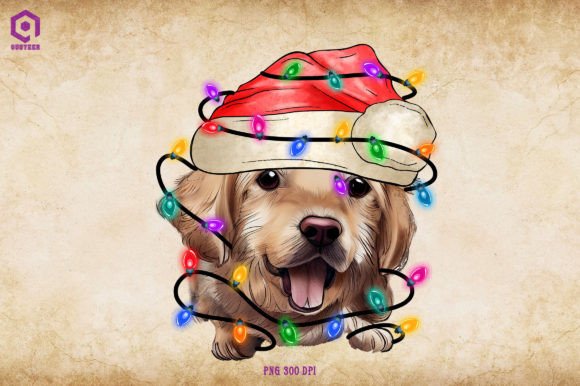 Golden Retriever Christmas Lights: A Versatile Holiday Graphic