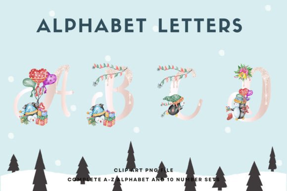 Practical Brand Design Review: Christmas Penguin Alphabet Graphics
