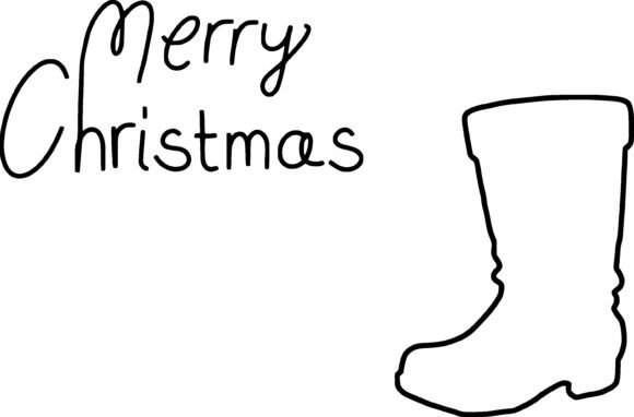 Santa Claus Boot Outline Graphics for Editorial Illustrations