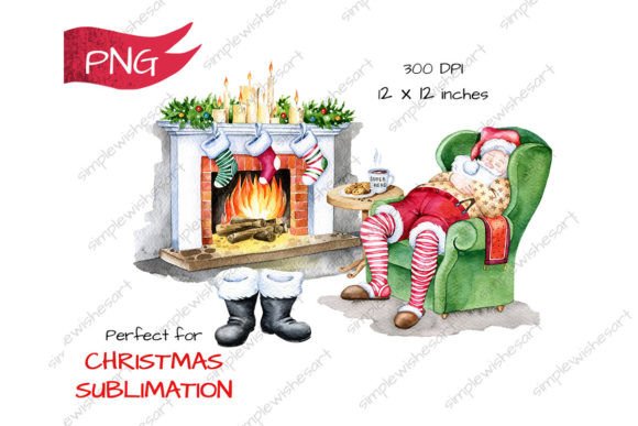 Santa Claus Napping: A Cozy Holiday Graphic