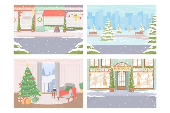 Using Christmas Scenes Illustrations for Professional Branding
